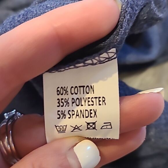 Amazon womens blue soft cotton,‎ polyester stretch tshirt size large - Picture 6 of 7